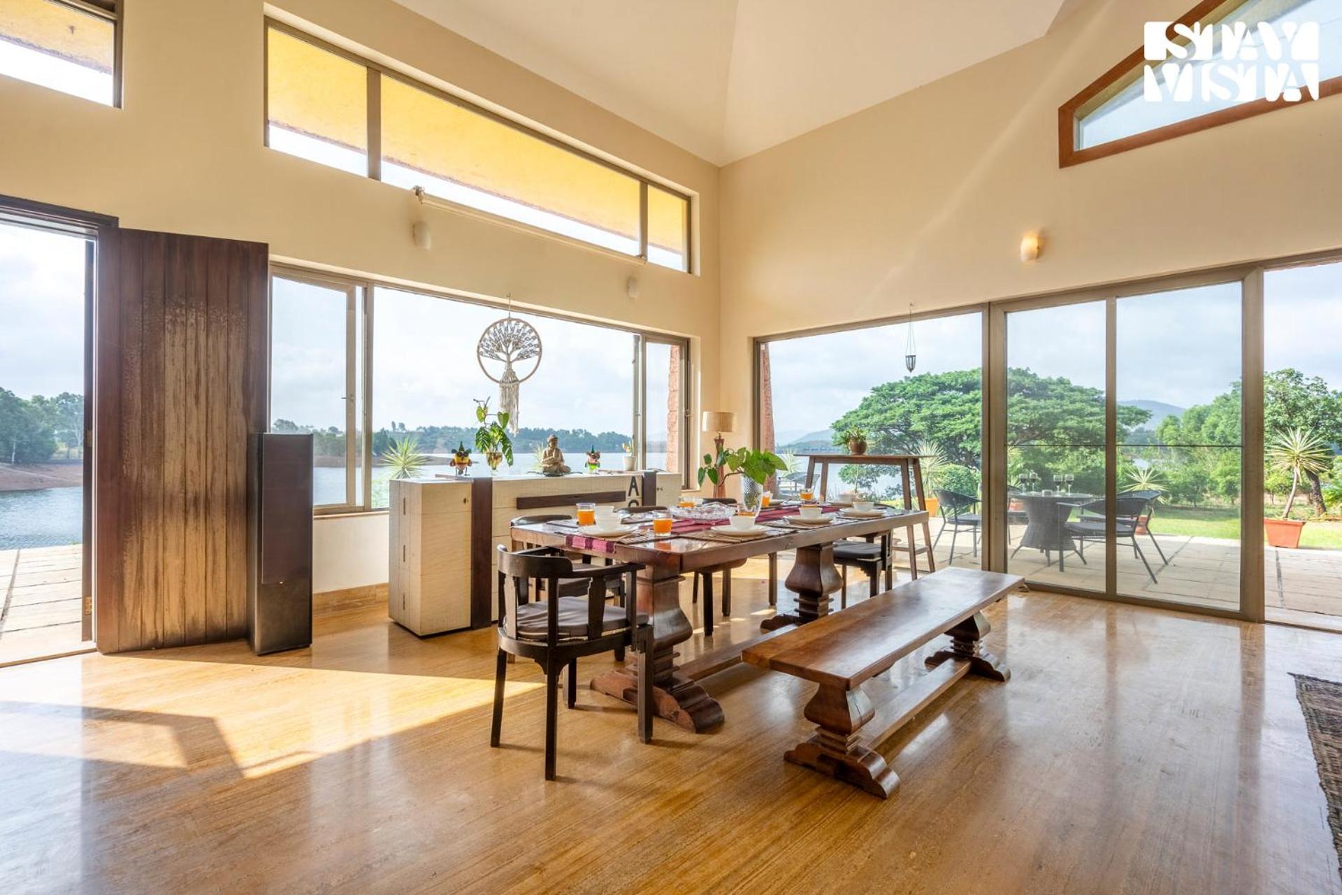Stayvista At Three Shores With Lake View & Alfresco Dining Khamshet Exterior photo